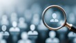 © pinkrabbit - HRM or Human Resource Management, manager icon which is among staff icons for human development recruitment leadership and customer target, resume, interview. generate by AI
