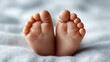 © Jane - Close up baby feet on soft blanket centered layout