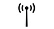 © Nasima - Simple black outline of a radio wave transmitter tower icon