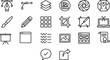 © S.M. Moinuddin Alam - Set of 20 Black Outline Graphic Design and Web Development Icons Vector