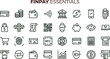 © set kine - Finpay essentials outline icon set featuring digital payment banking transaction wallet interface symbols for finance applications