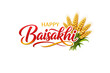 © MAS - Happy Baisakhi festival greeting with golden wheat ears, traditional Indian harvest celebration design isolated PNG with Transparent Background