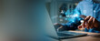 © A Stockphoto - Service online digital technology , Businessman touching digital globe hologram with global communication icons. Contact us page, online helpdesk, 24/7 service, Ai chatbot, email, Ai assistance