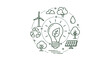 © SAMS - Eco friendly icons set vector, green energy symbols
