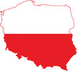 © JESMIN - A high quality graphic illustration showing the country map of poland filled with its national flag Vector