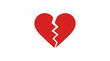 © Lilis - A broken red heart icon symbolizing heartbreak, sadness, and relationship issues with a clean white background