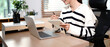 © Stella 16 - Young Woman Writing in a Notebook While Enjoying Her Beverage at Home, remote work and reminder. Freelancer, personal assistant and tea with notepad for to do list, diary management and planning