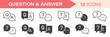 © Daishin - Question and answer icon set. Chat  speak bubble  Q and A  ask  support  dialog  help center symbol on white background - stock vector.