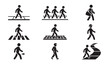 © Vector Galaxy - Common pedestrian crossing and walking scenarios illustrated with icons
