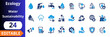 © digital business - Ecology water sustainability flat icons set. water conservation, eco system, clean supply, recycling process, filtration system, global resources, environment protection
