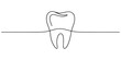 © Bisawjit - A minimalist single line drawing of a human molar tooth representing dental health and oral care