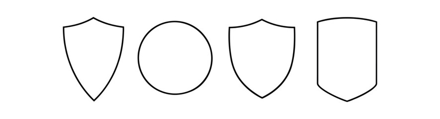 Naklejka na meble Shield outline, line flat vector icon