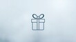 © lily - Minimalist gift box icon on light blue background for celebration or surprise