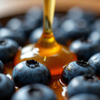 © Oleg_Yakovlev - Organic Blueberries and Natural Honey Healthy Food Photography. Generative ai.