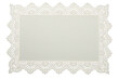 © Krtola  - White cotton placemat with elaborate vintage lace border framing a plain textile area, transparent background