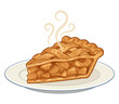 © Mateus - A slice of delicious apple pie served on a plate, a delightful dessert.