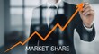 © Shapla - Businessman drawing upward trend graph representing market share growth