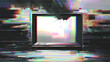 © PACHARA - Glitch effect overlays old television frame