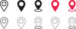 © MSTKAJOLREKHA - A collection of 8 map pin icons in various colors and line styles for navigation and location based applications