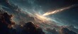 © agus - Cosmic scene of a fiery comet streaking across nebula clouds