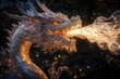 © Olegarx525 - Majestic dragon illuminates the night sky with waves of light, transforming darkness into radiant day