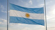 © Global Studio - Argentine flag waving in the wind with blue sky background