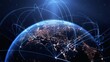 © Олег Бадак - Global Connection Lines. Earth Network Data Transfer. Futuristic AI Technology, 5G, Globe Satellite Communication, Internet Connectivity, Big Data, Digital World Background Animation. Crypto Exchange
