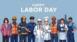 © Tanmoy - Happy labor day celebration with diverse workers