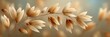 © Roman Corneev - Close-up slender stem with pale brown oat seedheads along length against soft blurred beige background for rustic decor and natural branding