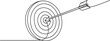 © alamingraphics27 - Continuous single line drawing of target with arrow hitting center symbolizing goal achievement success concept