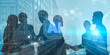© InfiniteFlow - An enterprise AI platform concept. The central processor integrates with business solutions like cloud computing, security, and process automation for corporate growth and innovation. Fermion