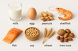 © Chanita - Cautionary food allergen chart, warning of allergy and intolerance risk. For good health, diet, and nutrition, know each common ingredient for food safety and identification