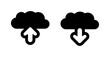 © Tupungato - Upload to cloud and download from cloud icon set. Online activity icons. Simple tech isolated vector symbol set for upload and download.