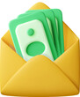 © absent84 - 3d illustration of currency cash in mail