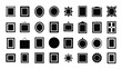 © Antu - Collection of various black and white photo frame icons and shapes on a plain background for design and decoration purposes