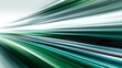 © Nirwasita - Abstract streaks of emerald and cyan light rush toward a vanishing point