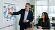 © Justlight - Medium shot of a financial advisor pointing at a chart detailing taxloss harvesting strategies focused on the diagram with a softly blurred client listening