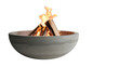 © Tania - Concrete bowl fire pit with burning wood isolated on a transparent background