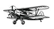 © kashif - A detailed vintage biplane airplane sketch displays complex structural details of early aviation transport technology.