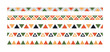 © Elena Pimukova - Mexican pattern line border. African ethnic motif border. Aztec triangular ornament line stripe. Mexican or African ethnic culture ornament. Vector illustration isolated on white background.