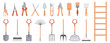 © top dog - Garden tools collection. Hand tools and equipment for gardening and farming tasks. Flat style elements for agriculture and outdoor work design