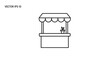 © Bangsat - Simple Outline Icon of a Market Stall or Booth with a Plant