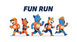 © Budi - Animated Animal Characters Participating In A Fun Run Event