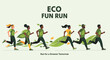© Pasar - Diverse Group Running Together for an Eco Fun Run Event