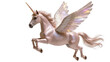 © Natasha - Elegant fantasy creature with iridescent horn and shimmering pegasus wings, in motion.