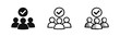 © drawing lines - Team selection, approved group, or successful collaboration icon set