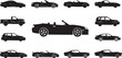 © MDARMAN - Black silhouettes of various cars on white background vehicle vehicles