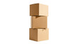 © Trym - Three brown corrugated cardboard boxes stacked vertically for shipping or storage