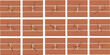 © Design vector - Brick wall cracks in sequence animation frames, showcasing structural damage progression over time