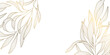 © marylia17 - Luxury gold floral pattern with elegant line leaves and flowers on white background. Vector illustration, Japanese ornament with modern art deco style, organic shapes, flowing lines.
